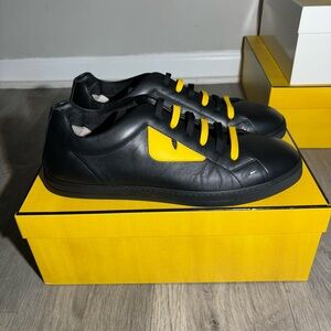 Black and yellow Fendi sneakers